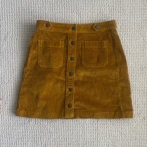 Madewell Corduroy Gold Skirt